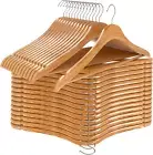 Wooden Hangers 30 Pack - Slim Coat Hangers with 360-Degree Rotatable Hook
