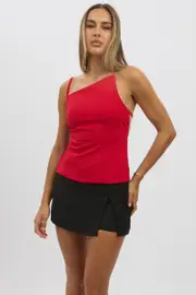 Red Singlet Top Backless - Size 12M, Women's Top
