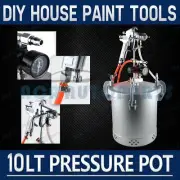 3.5mm 10LT Pressure Pot Spray Gun Tank Hose Gauge House Paint Sprayer Air Tool