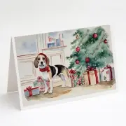Beagle Christmas Greeting Cards Pack of 8 Blank Cards with Envelopes Whimsical