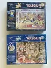 x2 WASGIJ jigsaw puzzle 1000 pce #14 Football Madness + Mystery #5 Sunday Lunch