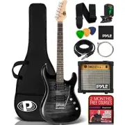 Pyle 39" 6 String Electric Guitar Kit with Amplifier and Accessory Kit (Black)