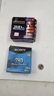 Imation 3.5" Floppy Disks Diskettes 10 Pack IBM Formatted 1.44MB 2HD & SONY 2HD