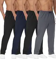 [Kinglaman] 1/4 Pack Mens Athletic Sweatpants Gym Workout Joggers Pants Running Jogging Pants for Men