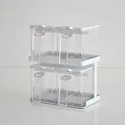 FUJIEI Seasoning Stockers, Large, Includes 4 & Rack, Condiment Storage Containers