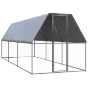 Outdoor Chicken Cage Coop Rabbit Hutch Run Ferret Roof Cover House Large 2x6x2M