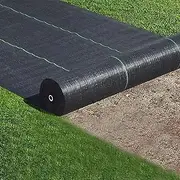 Weed Barrier Fabric, Polyethylene Heavy Duty Woven Black Mulch Moisturizing and Breathable Garden Fabric Weed Barrier for Orchard Gardening (Size : 0.4x200m)