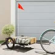 Versatile Black Bike Trailer 126x63x34 cm – Durable Iron Bicycle Cargo Solution for E-Bike and Bike Enthusiasts