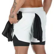 Summer Running Shorts Men 2 in 1 Sports Shorts