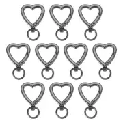 10 Pcs Heart Keychain Clip Heart Swivel Key Ring Snap Hooks Clip Black