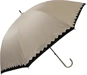 [ベーシックスタンダード] Long Umbrella, Parasol, Sun or Rain, Women's, Lightweight, Ruffle, Short Length, Ribs, 19.7 inches (50 cm), Inner Coating, 99.9% UV Reduction, First Class Light Blocking, UPF50+, Heat Shield, Stylish