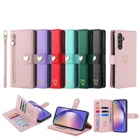 For Samsung A53 A33 A34 A05 A16 A06 Retro Love Zip Doka Wallet Case Phone Cover