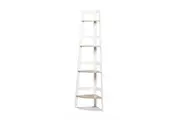 4 Tier Ladder Shelving Unit Display Stand Book Rack Corner Storage White