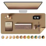 Double-Sided Desk Pad 31.5"x15.7"Leather Desk Mat Eco Cork Desk Pad Protector...