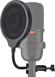 SUNMON SoloCast Microphone Pop Filter Mask Shield For HyperX SoloCast Mic, 4 Inch 3 Layers Windscreen with Flexible 360°Gooseneck Clip by
