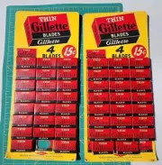 Vintage Gillette Thin Razor 4 Blades Store Display 15 Cents Red Boston