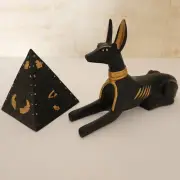 Egyptian Anubis Statue and Pyramid Figurine/ Protection/ Healing/ Manifestation