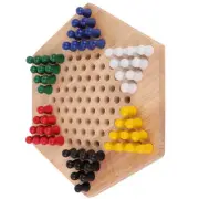 Wooden Educational Board Children Classic Halma Chinese Checkers Set SS