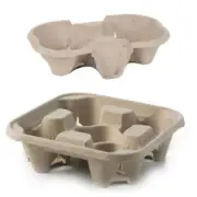 4 Cup & 2 Cup Drink Cup Carrier, Cup Holder, Cup Carry Tray Biodegradable Pulp