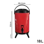 SOGA Insulated Stainless Steel Beverage Dispenser with Faucet 18L (Red)