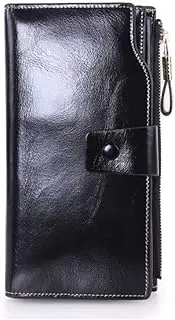 Women's Wallet with Multiple Card Slots,Long Wallet Card Holders RFID Blocking,Coin Purse Clutch,Black