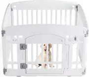 Plastic Dog Playpen - 4-Panel 24" Expandable & Durable Pet Fence for Medium Dogs