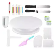 21 Pieces Cake Turntable Carved Pens Baking Accessories Cake Decorating Tools