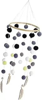 ERINGOGO 1pc String Adorable Hairball Pendant Wall Hanging Decor for Living Bedroom and Apartment Charming Home Ornament Black Grey White Yellow Present for and Nordic Style Enthusiasts