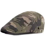 Adjustable Newsboy Hat for Men Flat Cap Ivy Gatsby One Size Camouflage-khaki