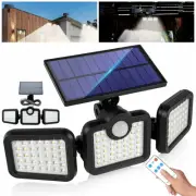 108LED 3Head Solar Motion Sensor Light Outdoor Garden Wall Security Flood Lamp-.