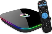 Q Plus Android 10.0 TV Box, Allwinner H616 Quad-Core 64bit ARM Corter-A53 CPU 4GB RAM 32GB RAM Mali-G31 MP2 GPU Supports 2.4GHz WiFi with 4K 6K Resolution and 100M LAN Enternet Smart