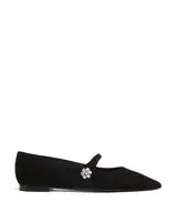 CRYSTAL FLEUR MARY JANE FLAT in BLACK for Women