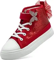 [sharllen] Toddler Sneakers for Girls Boys Fashion Canvas High Tops Butterfly Sequins Shoes Kids Casual Walking Shoes