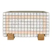 Urban Brix Rectangular 26cm Concrete Planter Flower/Plant Pot Decor White/Pink