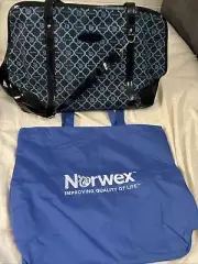 Norwex Utility Tote Organizer Weekender Bag & Handles Crossbody & Blue Zip Top