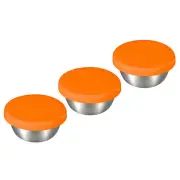 3pcs Salad Dressing Container 1.75oz Stainless Steel Condiment Container Orange