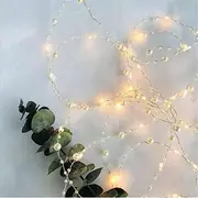 ElegantWeddingReceptionParty 1PCS Battery Operated Pearl LED Copper Wire String Lights Pearlized Fairy Lights for Wedding Home Party Christmas Decorations 2