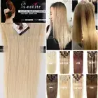 Long Undetectable 7PCS Weft Clip In Remy Human Hair Extensions Full Head Durable