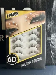 7 Pair Mink Lashes Fluffy 6D False Eyelashes Wispy Cat Eye Lashes
