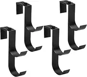 codree 4 Pcs Adjustable Pool Fence Hooks for Pool Equipment, Black Heavy Duty Fence Hooks for Pool Poles, Slipe-on Fence Hanger for Pool Hose Pool Skimmer, Fits 1.4 Inch to 3 Inch Railing
