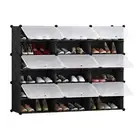 6-Tier Stackable Shoe Shelves Rack Storage Organiser Stand Cabinet Shelf Black