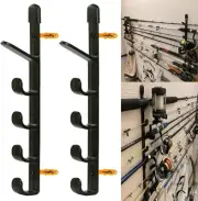 1Pair Fishing Rod Storage Rack, Horizontal Wall Mount Fishing Pole Holder Storag