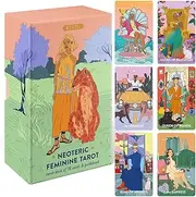 Wyspell Neoteric Feminine Tarot - Tarot Cards with Guide Book - 78 Gold Tarot Cards for Beginners Tarot Deck Set - Tarot Deck with Guidebook - Black Tarot Decks with Guidebook (Full-Resolution)