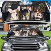 Welsh Corgi Car Sun Shade, Corgi Car Accessories, Dog Car Decoration, Co