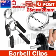 2Pcs 25/28mm Gym Dumbbell Barbell Weight Bar Lock Clamp Spring Collar Clips