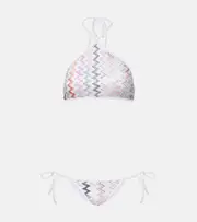 [Missoni] Missoni Zigzag halterneck bikini UK 10 multicoloured