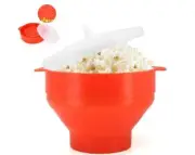 Silicone Microwave Popcorn Popper Maker Foldable Bowl with Lid Popcorn Bowl AU