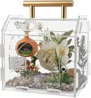 Jumping Spider Enclosure,Premium Acrylic Spider Enclosure - Ideal for Tarantulas, Reptiles, and Insects - Easy Assembly & Feeding - All-Round Transparent Terrarium