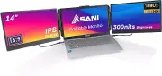 Asani 14" Portable Monitor - Full HD Tri-Screen Extender for LaptopsUSB Type-C