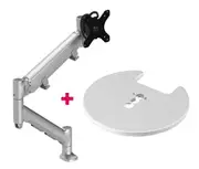 Atdec AWMS-HXB Heavy Duty 597mm Dynamic Monitor Arm/ 6-16kg (13-35lb) Flat Screen, 6-12kg (13-26.5lb) Curved Screen + Grommet Clamp DeskFixing, Silver AWMS-HXB-G-S